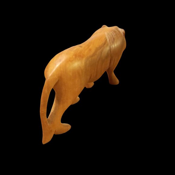 Hand Carved Wood Lion, African Art, Home Decor, African Wood Carving, Figurine - Picture 11 of 13